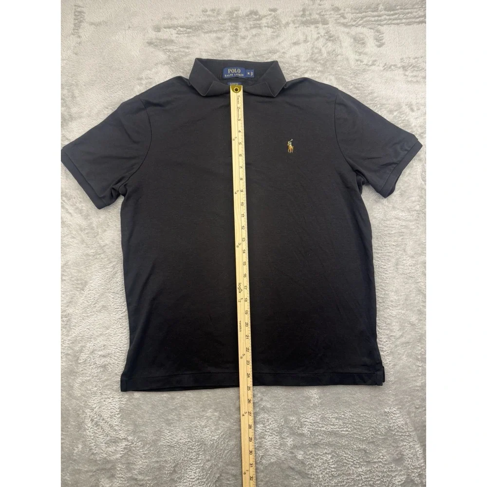 Polo Ralph Lauren Black Classic Fit Multicolored Pony Soft Cotton Polo Shirt Med